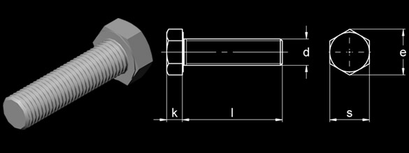 Hexagon Head Screws, Fully Threaded
