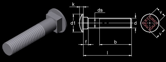 Mushroom Head Square Neck Bolts